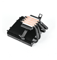 Dissipateur thermique CPU à profil bas avec 4 caloducs, refroidisseur passif pour boîtier ITX Mini, ailettes en aluminium anodisé noir, compatible LGA1700/AM5