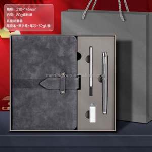 Juego de Regalo Empresarial de Lujo Promocional, Cuaderno A5 con Memoria USB y Bolígrafo, Juego de Regalo Ejecutivo Corporativo para Oficina y Festividades - Product Image 4