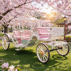 Vente directe usine : Chariot électrique à 4 roues en forme de calèche citrouille Cendrillon pour mariages, fêtes, centres de villégiature et visites touristiques - Product Image 1