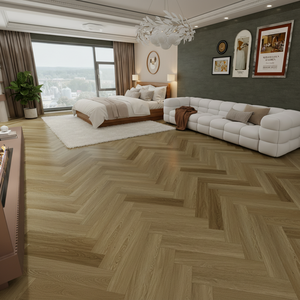Plancher en vinyle SPC classique à chevrons, étanche, à clipser, antidérapant, revêtement de sol en <span class=keywords><strong>PVC</strong></span> SPC - Product Image 1