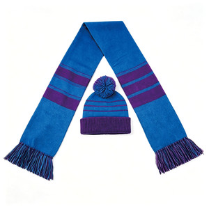 Écharpe en acrylique tricotée jacquard longue et durable avec pompons délicats pour supporters de basketball et de football, pour hommes, toutes saisons - Promotion - Product Image 4