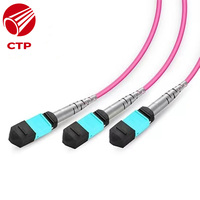 Câble de communication optique à fibre de verre de quartz MTP 24 fibres, cordon de brassage optique monomode OM4 personnalisé de 1m à 5m, câble de dérivation FTTH