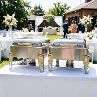 Nouvel ensemble de chauffe-plats professionnel de luxe en acier inoxydable 6L pour buffet d'hôtel et traiteur, type chafing dish