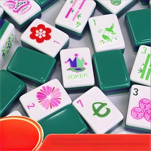 Nuevo Juego de Fichas de Mahjong Americanas Acrílicas Verdes de 4 Capas de Primera Calidad con Bolsa de Almacenamiento para Entretenimiento en el Hogar y Regalos - Product Image 6