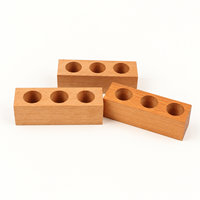 Porte-crayons en bois massif avec plusieurs trous, organisateur de bureau en bois personnalisé pour stylos, marqueurs, pinceaux, fournitures de bureau, vente en gros