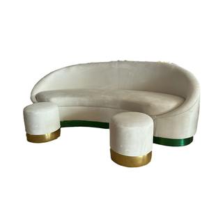 Canapé personnalisé pour événements, mobilier de réception, canapé de fête à domicile, canapé d'hôtel, ensemble de canapés de décoration de mariage avec structure en acier inoxydable pour les mariés - Product Image 1