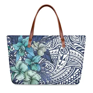 Dropshipping Floral Tote Bag Women's Shoulder Bags Polynesian Printed Custom Handbags For Holiday