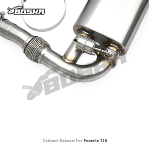 ท่อไอเสียแคทแบ็กสแตนเลส 304 แบบกำหนดเองสำหรับ PORSCHE 718 Boxster/Cayman 2.0T ปี 2016-2023 ระบบวาล์วท่อเก็บเสียงสำหรับรถแข่ง รับประกัน 3 ปี - Product Image 2