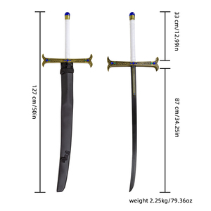 Katana Japonesa de Anime de 127 cm, One Piece, Samurai, 2CR13, Dracule Mihawk, Accesorio de Cosplay, Ojos de Halcón, Yoru, Espada Grande de Juguete - Product Image 6