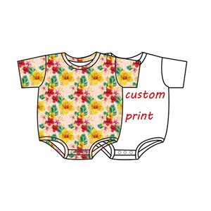 Qingli OEM Không Có Thuế quan Mới Phong Cách Trẻ Em Tùy Chỉnh Hoa In Romper Trẻ Em Ngắn Tay Áo Bong Bóng Tre Romper - Product Image 5