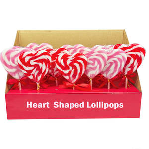 Bonbons durs aromatisés aux fruits sucrés en gros HALAL, 85g, gros sucettes en forme de cœur pour la Saint-Valentin - Product Image 1