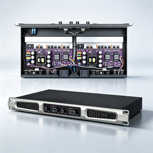 4x600W stage amplifier Class D digital amplifier Portable concert sound <b>amp</b> Durable metal power amplifier - Product Image 1