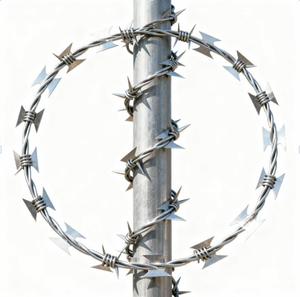 높은 인장 뜨거운 담근 아연 도금 스테인레스 스틸 크로스 면도기 가시 와이어 2.0mm 200m/200m/300m/360m 보안 울타리 - Product Image 5