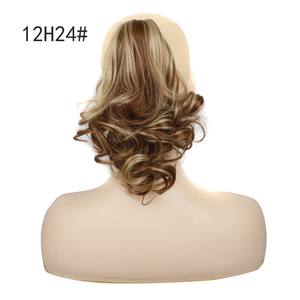 Perruque courte de style européen américain pour femmes avec boucles de fleurs de poire, grande pince à cheveux, fibre synthétique résistante à la chaleur - Product Image 2
