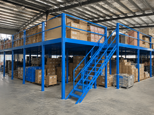 Étagères en acier robustes populaires pour entrepôt, avec plancher en mezzanine, système de rayonnage boulonné et échelle inclinée - Product Image 5