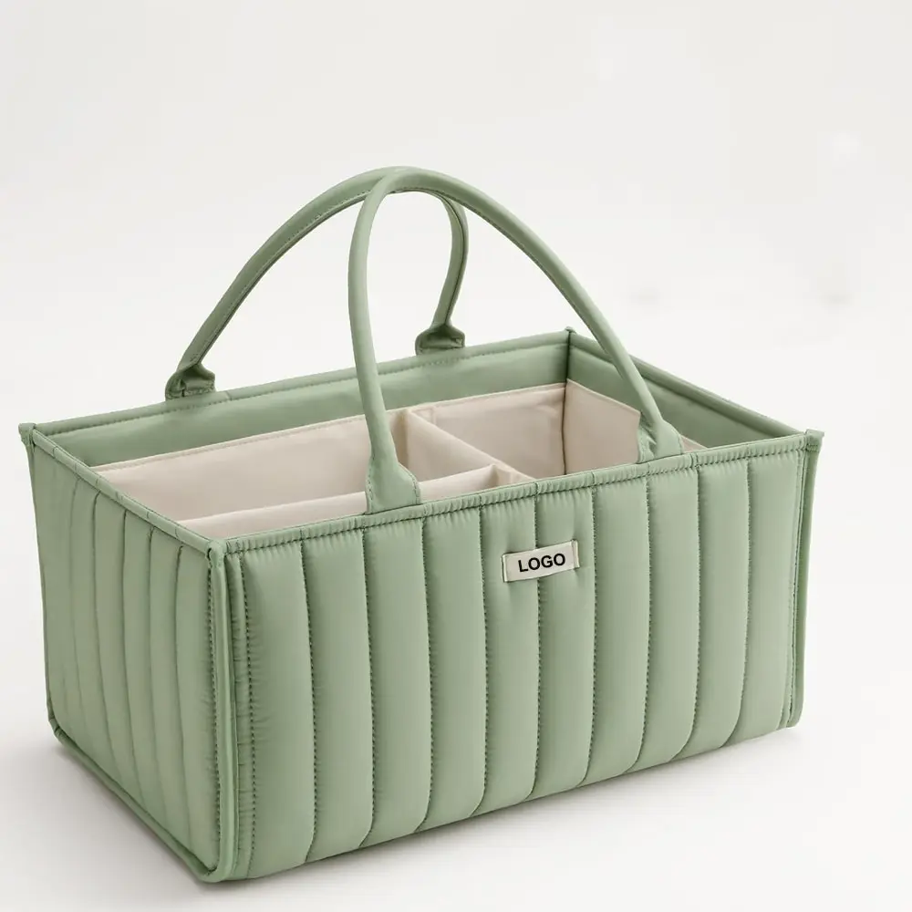 Organisateur de couches pour bébé en coton imperméable à l'eau portable personnalisé mignon sac à couches pour maman sac à couches