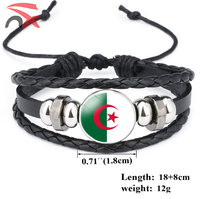 Bracelet en cuir avec drapeau national pour les fans de football, logo personnalisé, pays d'Afrique, Sénégal, Angola, Ghana, pour cadeaux