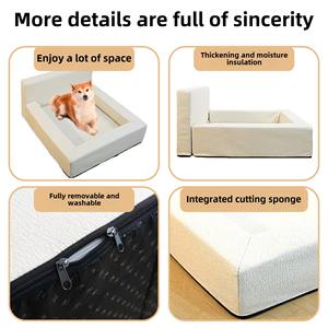 Cama para perros de diseño de lujo, Fondo de algodón extraíble sólido, transpirable, tamaño personalizado, estilo malvavisco, piel sintética, animales, perros, gatos - Product Image 4