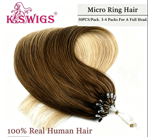 Extensions de cheveux naturels Remy vierges à micro-anneaux, de 12 à 40 pouces, couleur T, couleur P, balayage, mèches, cheveux humains véritables pour usage professionnel en salon - Product Image 3