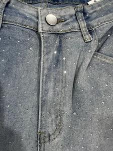 D8751 Pantalones Vaqueros Casuales de Primavera Verano para <span class=keywords><strong>Mujer</strong></span>, Estilo Urbano, con Cuentas y Pedrerí<span class=keywords><strong>a</strong></span> Brillante, Jeans Rectos de Mezclilla para <span class=keywords><strong>Mujer</strong></span> - Product Image 5