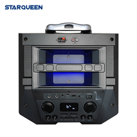 STARQUEEN Nouvelle Arrivée Enceinte Trolley Bluetooth Rechargeable Portable pour Fêtes en Extérieur en Bois