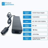Adaptateur secteur pour voiture 12V 15A convertisseur allume-cigare convertisseur de puissance adaptateur secteur DC 110V/ 220V à 12V 15A briquet