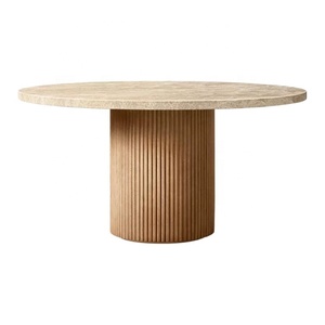 Muebles de Comedor Contemporáneos Hechos a Mano HDC, Mesa de Comedor Byrod Emperador Personalizada con Patas de Madera y Cubierta de Mármol para Hogar, <span class=keywords><strong>Bar</strong></span>, Club, Hotel - Product Image 2