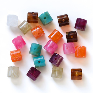 Acrylic Irregular Loose <b>Beads</b> For Jewelry Making 8mm Color Plated Multicolor - Product Image 1