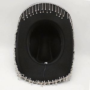 Chapeaux de cow-boy style western en gros avec strass et pompons pour fêtes - Product Image 3