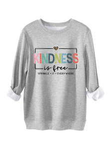 Sweat-shirt pour femme en coton 100% à manches longues, col rond, imprimé avec un logo sur le devant, style sport décontracté, tricoté pour l'hiver, européen et américain - Product Image 6