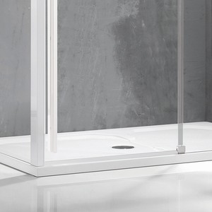 Portes de douche sans cadre Kamalu KSA5000B modernes 80x120 blanches, verre trempé de 8 mm pour chambre à coucher, cadre en acier inoxydable - Product Image 4
