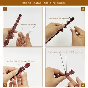 Chingyoo Lot de 10 pointes anti-oiseaux en acier inoxydable massif - Contrôle écologique des nuisibles pour pigeons, chiens, corbeaux - Montage sur clôture/rampe/toit - Product Image 6