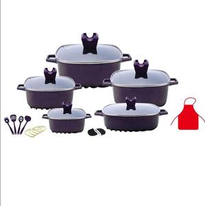 Huo Chu Die Cast <span class=keywords><strong>Non</strong></span> <span class=keywords><strong>Stick</strong></span> Nhôm Cookware Set Soup & Kho Chậu Nông Nồi Vuông Casseroles Jogo De Panelas - Product Image 3