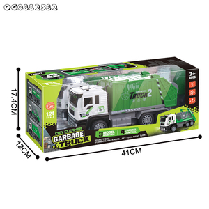 Illuminati 4 canali nuova città di pulizia di servizi igienico-sanitari <span class=keywords><strong>camion</strong></span> della <span class=keywords><strong>spazzatura</strong></span> giocattoli modello di auto scala 1:24 pezzi personalizzati per bambini all'ingrosso - Product Image 6