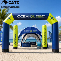 Ensemble de tente arche gonflable imperméable personnalisée CATC avec logo sur mesure pour la publicité extérieure et les événements sur la plage |   OEM/ODM