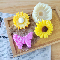 Papillon marguerite fleur breloques Unique 3D Silicone anniversaire bougie moules résine gâteau outils barre accessoires inspirés par Ins Style