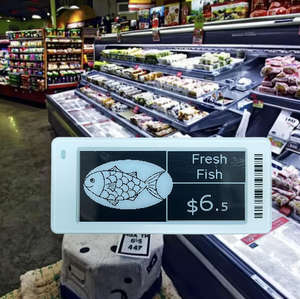 Étiquette électronique de prix pour supermarché, étiquette électronique de rayonnage (ESL) étanche avec écran E Ink couleur de 2,9 pouces pour aliments frais congelés. - Product Image 1
