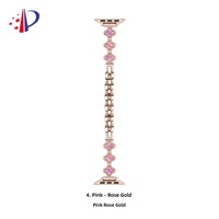 Bracelet de montre à fermoir en acier inoxydable et cuivre avec breloque trèfle à quatre feuilles, compatible avec les séries de montres 11, 10, 9, 8, 7, Ultra, SE