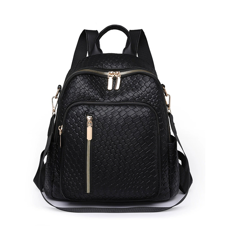 cute mini backpacks black 2025 Fashionable Black PU Leather Mini Backpack for Women