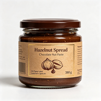 Étiquettes autocollantes en papier couché UV sélectif avec dorure à chaud pour pots de pâte à tartiner chocolat-noisette Haoxuan, pour emballages haut de gamme