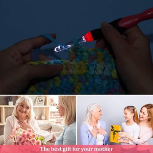 Ganchos <span class=keywords><strong>de</strong></span> <span class=keywords><strong>Crochet</strong></span> <span class=keywords><strong>con</strong></span> <span class=keywords><strong>Luz</strong></span> <span class=keywords><strong>LED</strong></span> Recargables por USB, Personalizables, <span class=keywords><strong>de</strong></span> 2.5-8.0 mm, Cabezas Intercambiables, Mangos Ergonómicos, Kit Completo <span class=keywords><strong>de</strong></span> Costura - Product Image 6