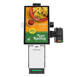 Kiosco de Pantalla Táctil para Montaje en Pared, Máquina de Consultas con Soporte de Pie, Kiosco de Pago Moderno con Escáner de Código de Barras - Product Image 3