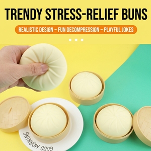 Large Simulation Bun <b>Squishy</b> Slow Rebound Barbecued Pork Bun Steamed Bun Prank Stress Relief Squeeze Toy - Product Image 6