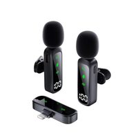 NotatrustTwo Microphones LED Light Lavalier Mic 3 en 1 Microphone sans fil professionnel mini pour iPhone/Android/Caméra