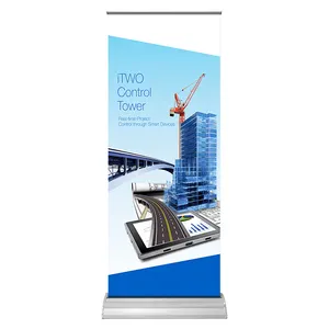 Fashionable Portable Roll up Display Stand with Wide Base Aluminum Frame Printed Banner for Cosmetics Advertising & Exhibitions