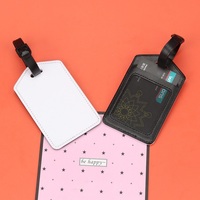 Etiqueta de Equipaje de Cuero PU con Logotipo Personalizado, Etiqueta de Identificación de Maleta de Viaje Sublimable en Blanco