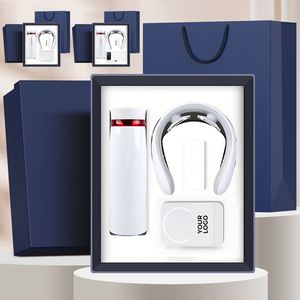 3 in 1 Stainless Steel Vacuum Flask Neck <b>Massager</b> Power Bank with Phone Stand <b>Personalized</b> Luxury Business Corporate Gift Set - Product Image 4