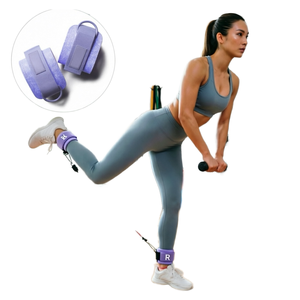 ROEGADYN Sangles de cheville en néoprène respirant et brillant pour abductions de la hanche et <span class=keywords><strong>curls</strong></span> des jambes, ajustement réglable, anneaux en D en acier, professionnel - Product Image 1