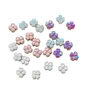 Alloy Jewelry Accessories Alloy Double-sided Love Four-leaf Clover Handmade Diy Beaded Heavy Industry Special-shaped Beads Loose