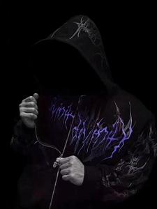 Sudadera con Capucha LEDUO con Estampado de Calavera y Espinas, Estilo Y2K Emo Punk, Ropa Urbana Unisex, Informal para Uso Diario, Sudadera Gráfica de Alta Calidad - Product Image 2